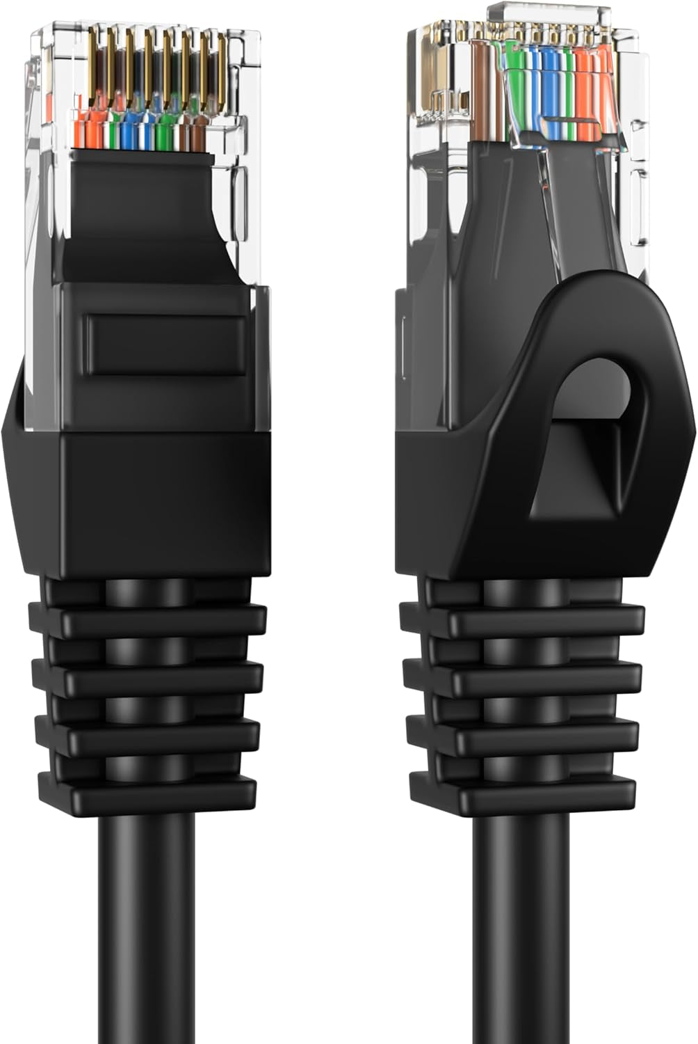 Cat6 50FT Network Ethernet Patch Cable, 550Mhz Internet Wire, Backwards Compatible with Cat5, for PC, Modem, Router, Consoles for Home and Office, Black