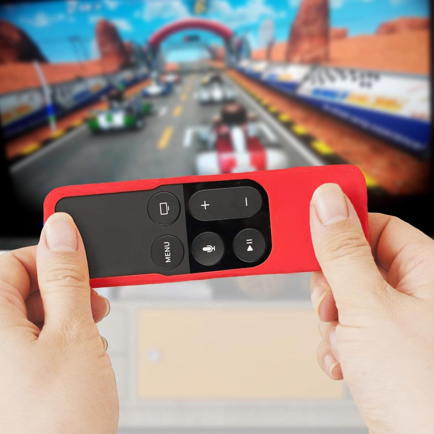 Silicone Case Compatible with Apple TV 4K/HD Siri Remote (1St Gen) - Anti-Slip Shock Proof Soft Remote Cover Case Compatible with Apple TV 4K 5Th 4Th Gen Siri Remote Controller - Red