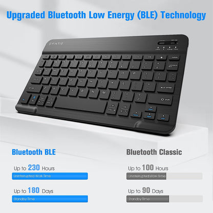 Keyboard Case for Samsung Galaxy Tab A7 10.4 Inch 2022/2020 Model (SM-T500/T503/T505/T507/T509), Slim Lightweight Stand Cover W/Magnetically Detachable Wireless Bluetooth Keyboard, Black