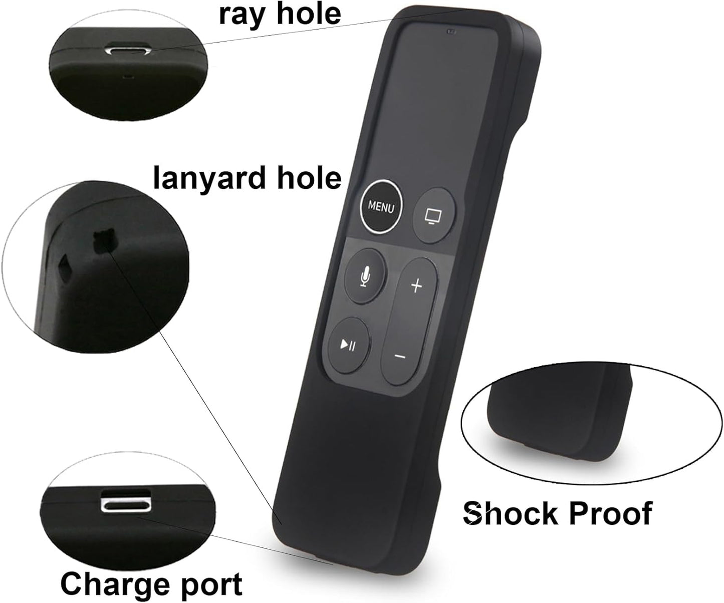 Silicone Case Compatible with Apple TV 4K/HD Siri Remote (1St Gen) - Anti-Slip Shock Proof Soft Remote Cover Case Compatible with Apple TV 4K 5Th 4Th Gen Siri Remote Controller - Red