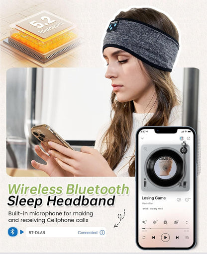 Sleep Headphones Bluetooth, Sleeping Headphones Headband - Soft Elastic Comfortable Wireless Headband, Gifts for Men Women Teenager