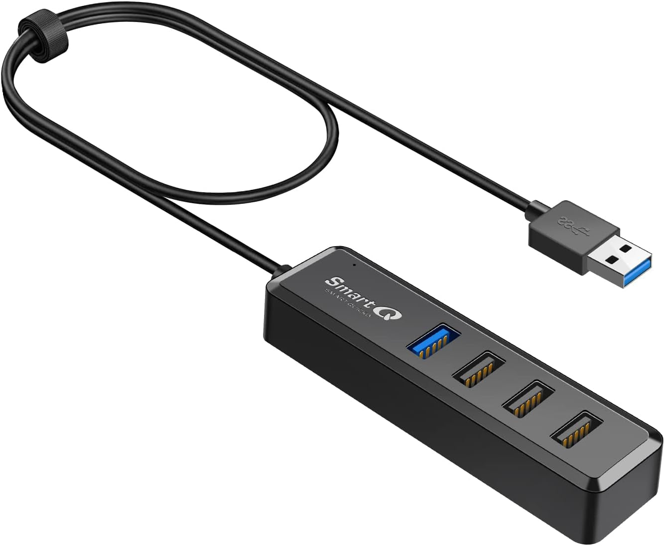 4-Port Hub - 1 USB 3.0 + 3 USB 2.0 Ports for Macbook, Mac Pro, Mac Mini, Imac, Surface Pro, XPS, PC, Flash Drive, Mobile HDD, Laptop Extension Cable