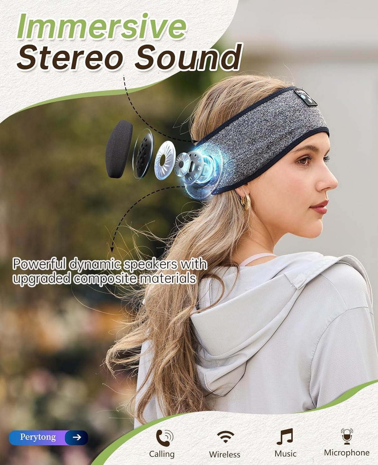 Sleep Headphones Bluetooth, Sleeping Headphones Headband - Soft Elastic Comfortable Wireless Headband, Gifts for Men Women Teenager